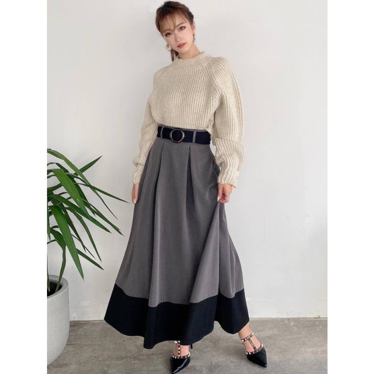 バイカラーフレアスカート[品番：MKSW0041010]｜RESEXXY（リゼクシー  