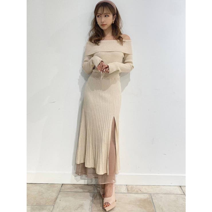 PRADA リブニット プリーツ ワンピース 40S ワンピース