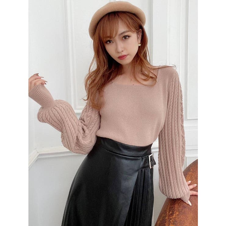 スクエアネックケーブルニットTOPS[品番：MKSW0041552]｜RESEXXY