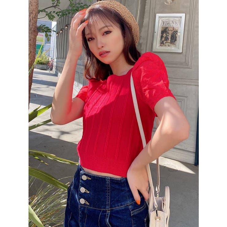 マテリアルミックスショートニット | RESEXXY | 詳細画像15 