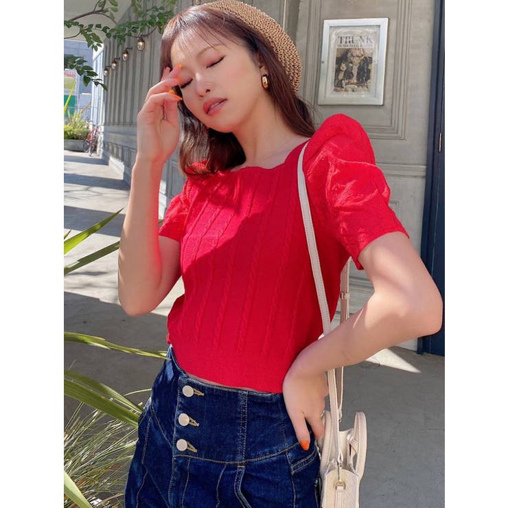 マテリアルミックスショートニット | RESEXXY | 詳細画像17 