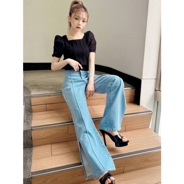 マテリアルミックスショートニット | RESEXXY | 詳細画像2 