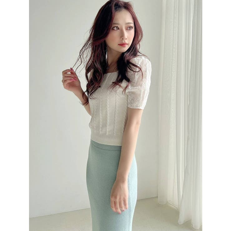 マテリアルミックスショートニット | RESEXXY | 詳細画像22 