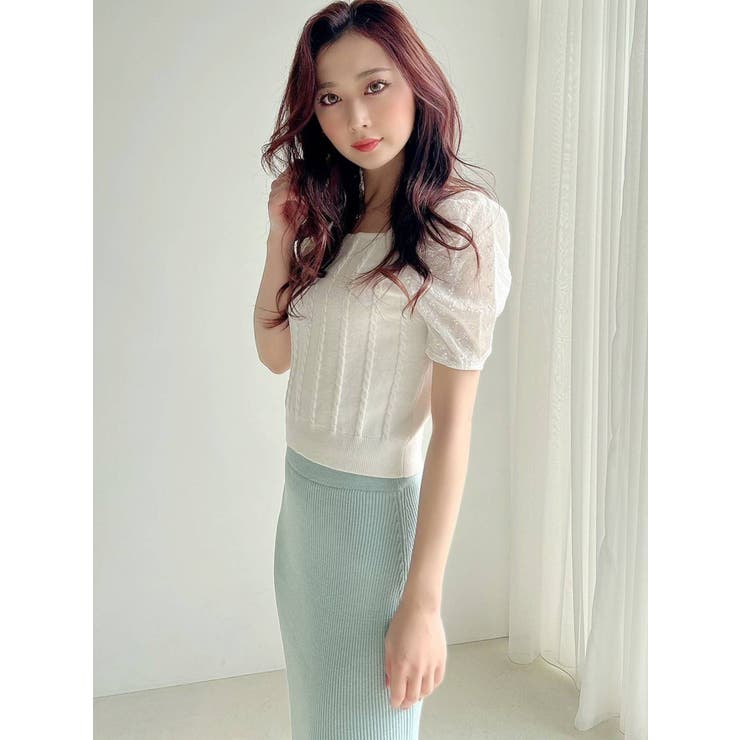 マテリアルミックスショートニット | RESEXXY | 詳細画像23 