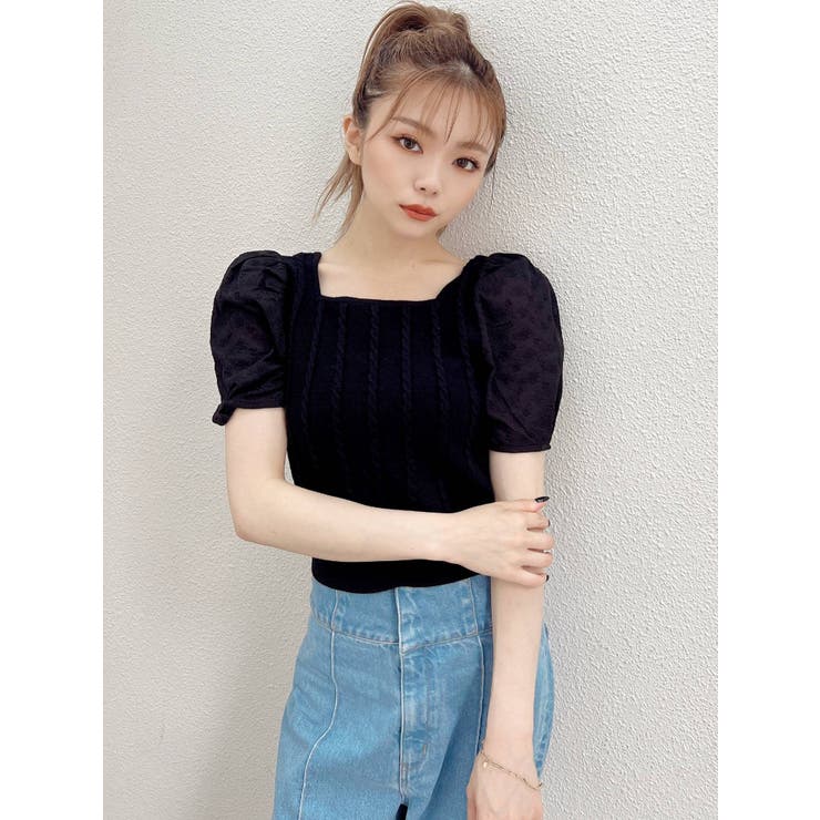 マテリアルミックスショートニット | RESEXXY | 詳細画像4 