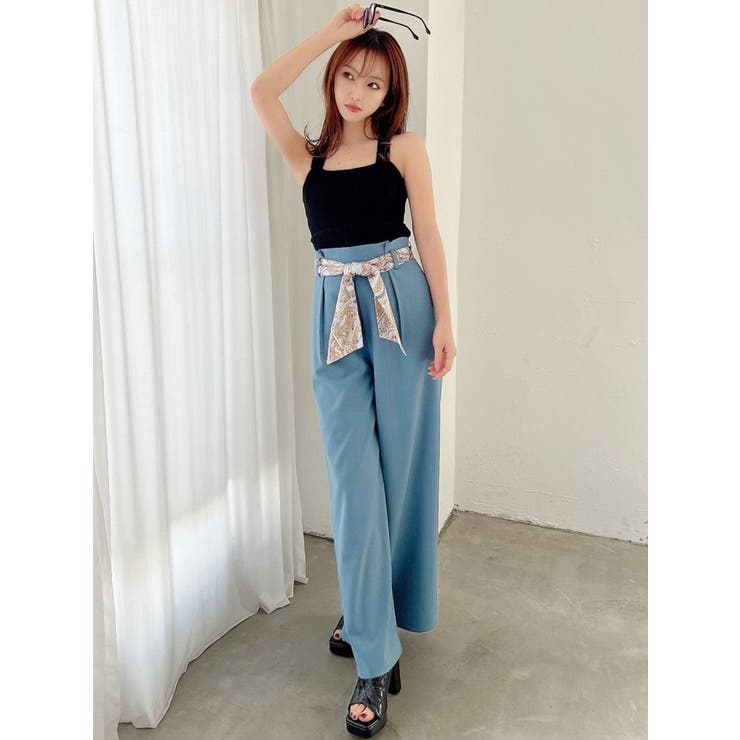 ♡りりこ♡新品FOXEY ワイドパンツ♡ RESEXXY（リゼクシー）の「コルセットスカーフワイドパンツ