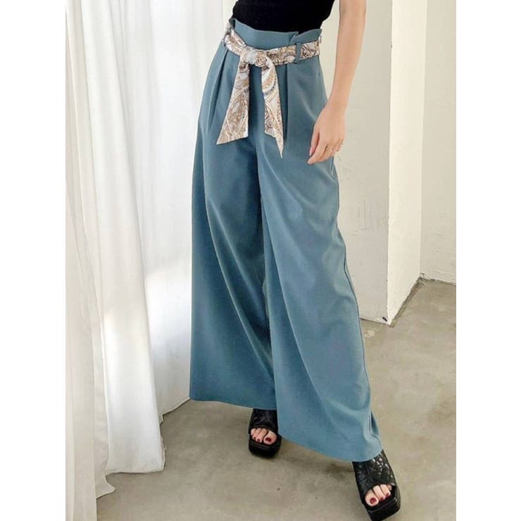 ブルー | スカーフリボンワイドパンツ | RESEXXY