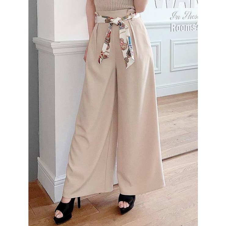 ベージュ | スカーフリボンワイドパンツ | RESEXXY