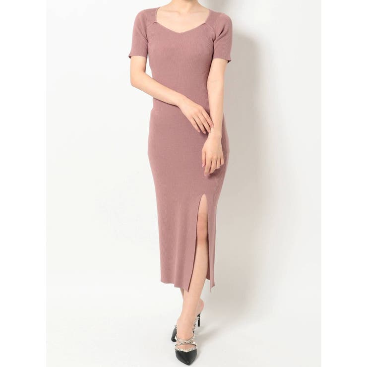 ハートネックタイトニットワンピース[品番：MKSW0045338]｜RESEXXY