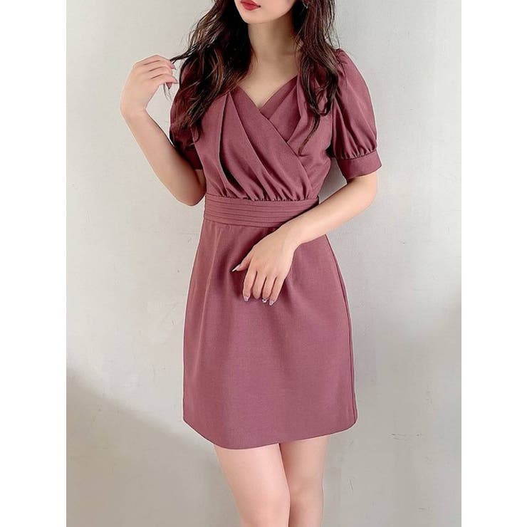 ⭐️人気新作 ♡ BCBGMAXAZRIA ピンク色ミニワンピース 新品♡　179 instock]【AIDMAX】ミニ/ドレス/ワンピース/ピンク/千鳥柄/袖