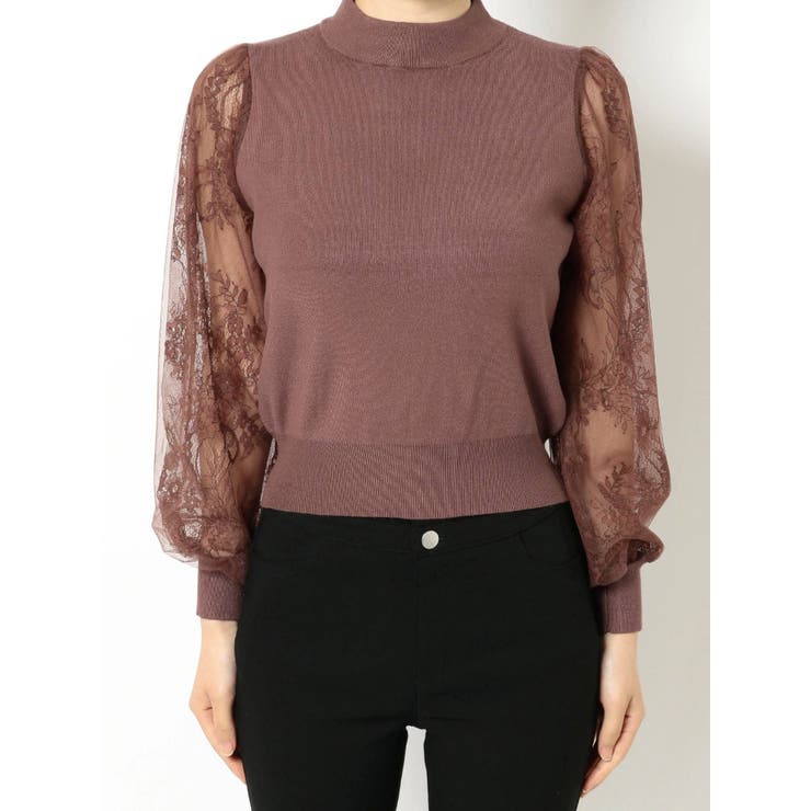 トップス ree レース切替ニットトップス[品番：MKSW0046253]｜RESEXXY（リゼクシー