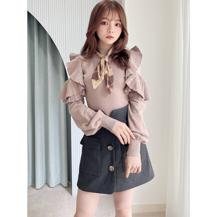 新品タグ付き♡ロージーモンスター　パフスリーブフリルニット♡ 新品タグ付き♡ロージーモンスター パフスリーブフリルニット♡ 洗える