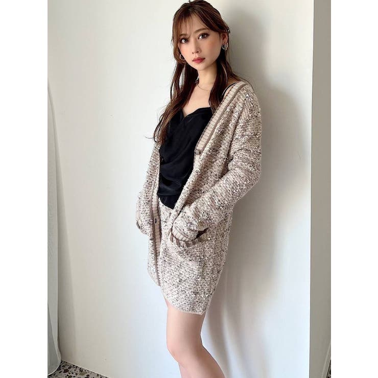 フォクシー　ツイードニットカーディガン　40 ツイードニットカーディガン【セットアップ着用可能】[品番