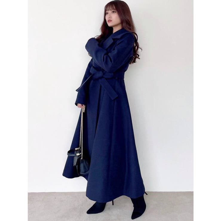 〝rさん専用〟RESEXXY Aラインフレアコート　ネイビー Msize rさん専用〟RESEXXY Aラインフレアコート ネイビー Msize ラウンド