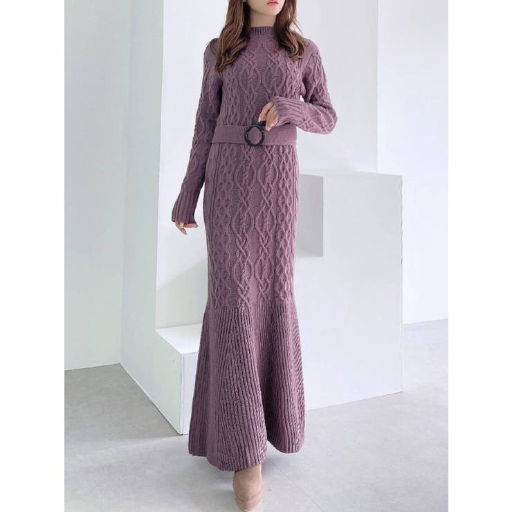 ケーブルマーメイドニットワンピース[品番：MKSW0048105]｜RESEXXY