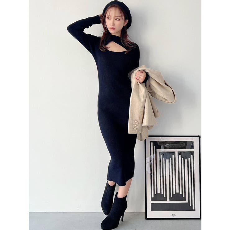 DIESEL レディース ワンピース ドレス ニット ロゴ フロントオープン DIESEL（ディーゼル）の「レディース ワンピース ドレス ニット