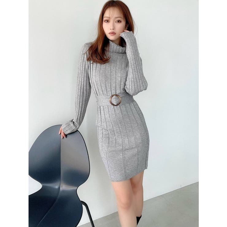 ワイドリブニットワンピース[品番：MKSW0047491]｜RESEXXY