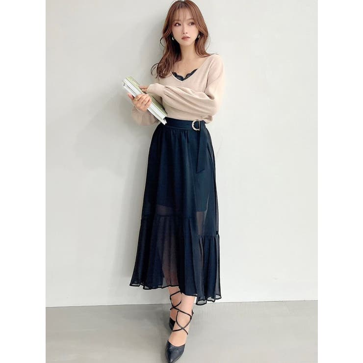 プリーツレイヤードスカート[品番：MKSW0047616]｜RESEXXY（リゼクシー