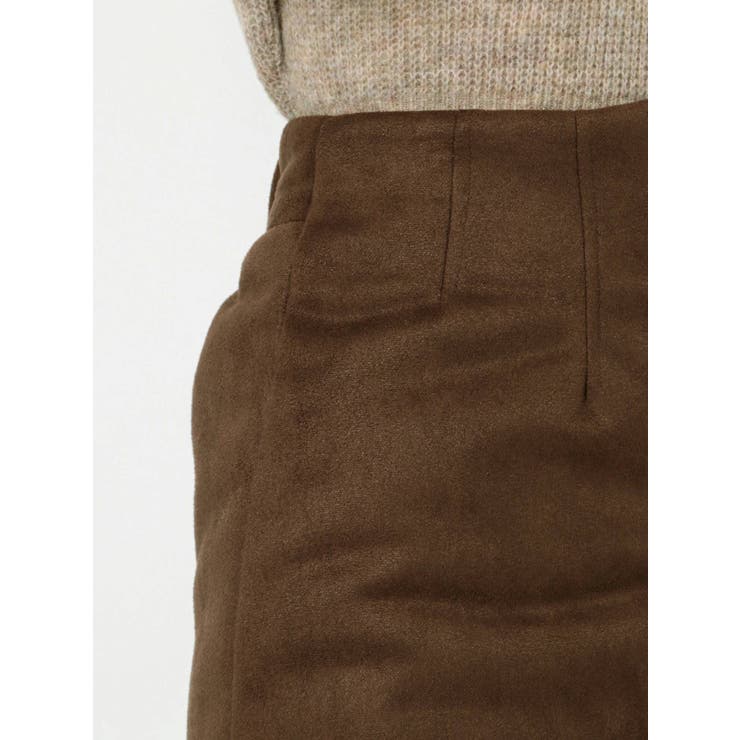 ジップデザインフェイクムートンスカート【セットアップ着用可能