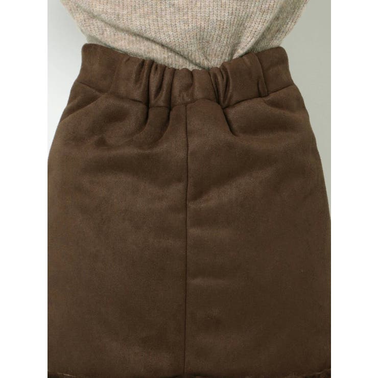 ジップデザインフェイクムートンスカート【セットアップ着用可能