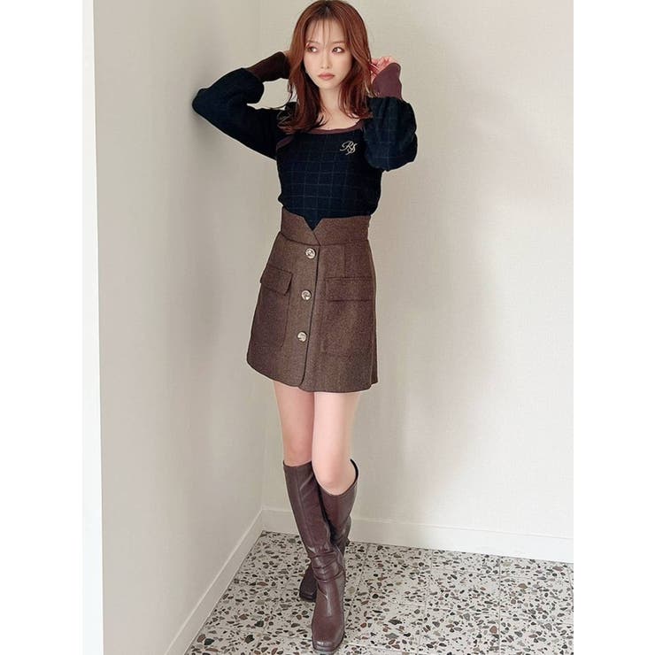 ポイントロゴニットトップス[品番：MKSW0047208]｜RESEXXY