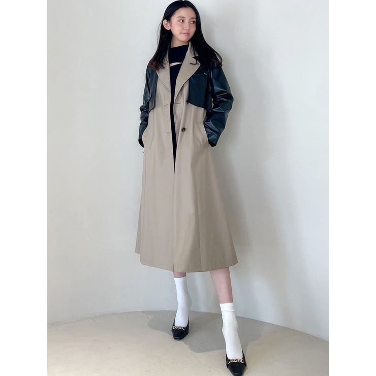 美品 シヴァライズ ドレープトレンチコート ライダーストレンチ