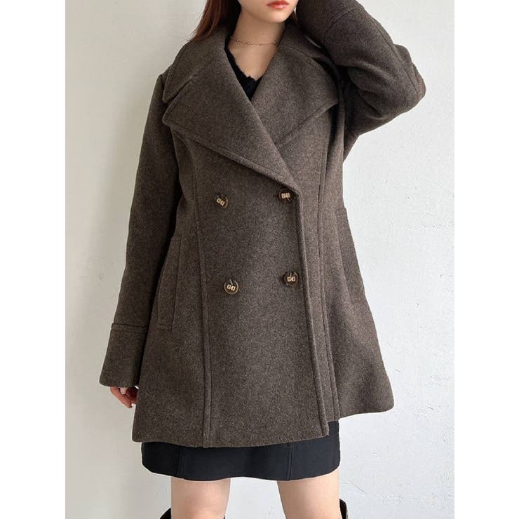 ビッグカラーミディコート【セットアップ着用可能】[品番：MKSW0048370