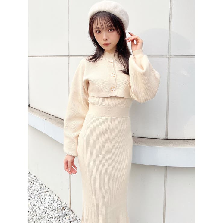 2WAYカーデセットニットワンピース[品番：MKSW0048374]｜RESEXXY