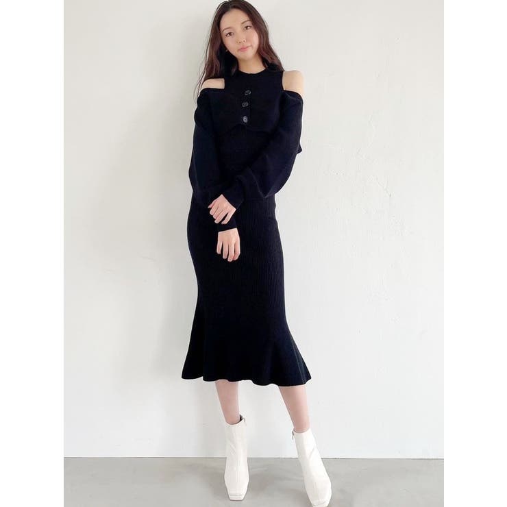 2WAYカーデセットニットワンピース[品番：MKSW0048374]｜RESEXXY