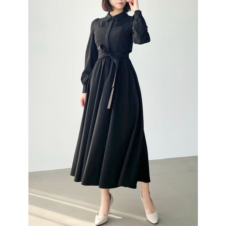 WEB限定】コルセットデザインシャツワンピース[品番