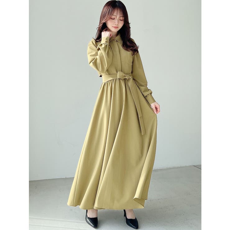 WEB限定】コルセットデザインシャツワンピース[品番