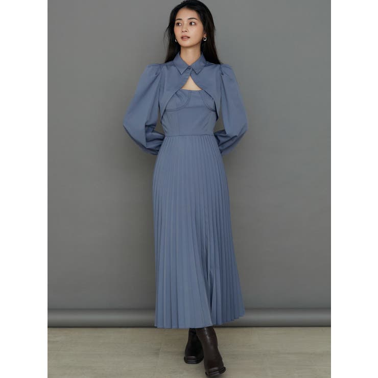 ワンピースセット WEB限定】クロップドシャツセットワンピース[品番：MKSW0048476