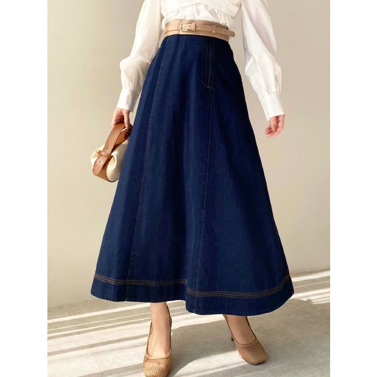 インディゴ | ステッチデザインフレアスカート | RESEXXY