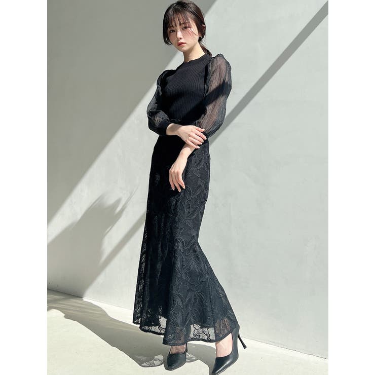 WEB限定】カットワークレースマーメイドスカート[品番：MKSW0048484