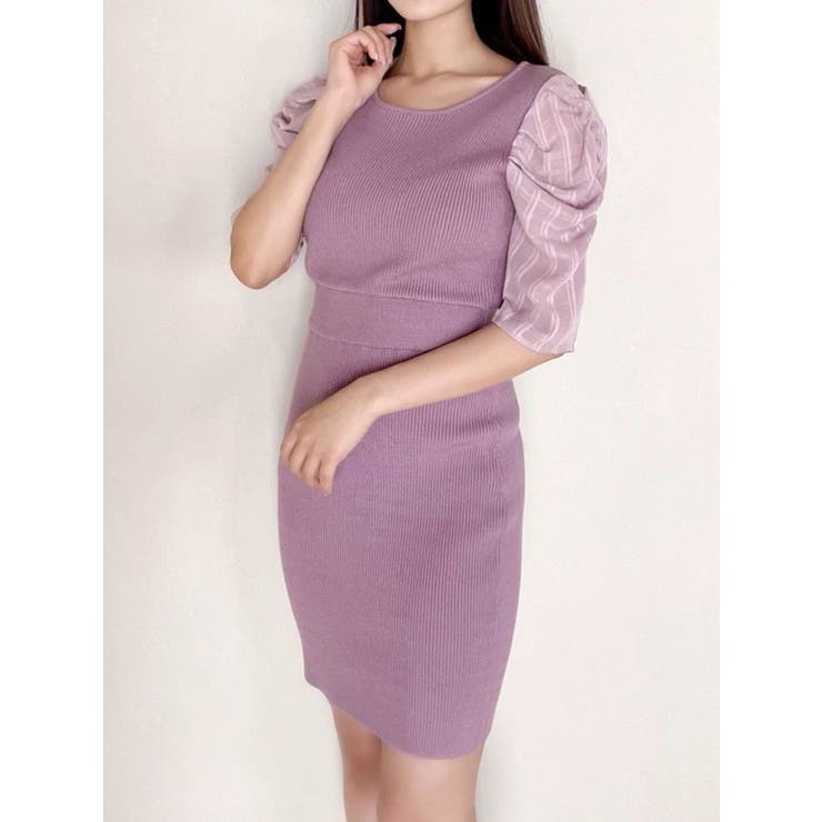 ラベンダー | シアーチェックミニワンピース | RESEXXY