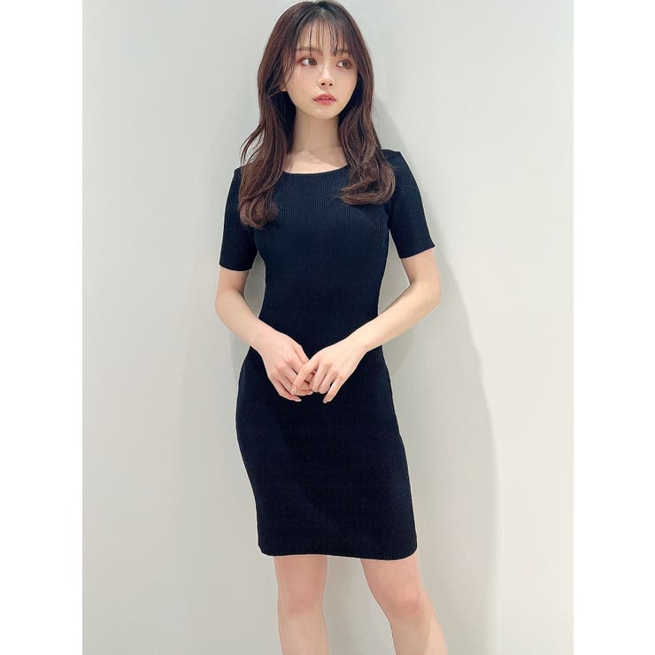 【送料無料/即納】  リブニット半袖ワンピース[品番：MKSW0051297]｜RESEXXY ワンピース