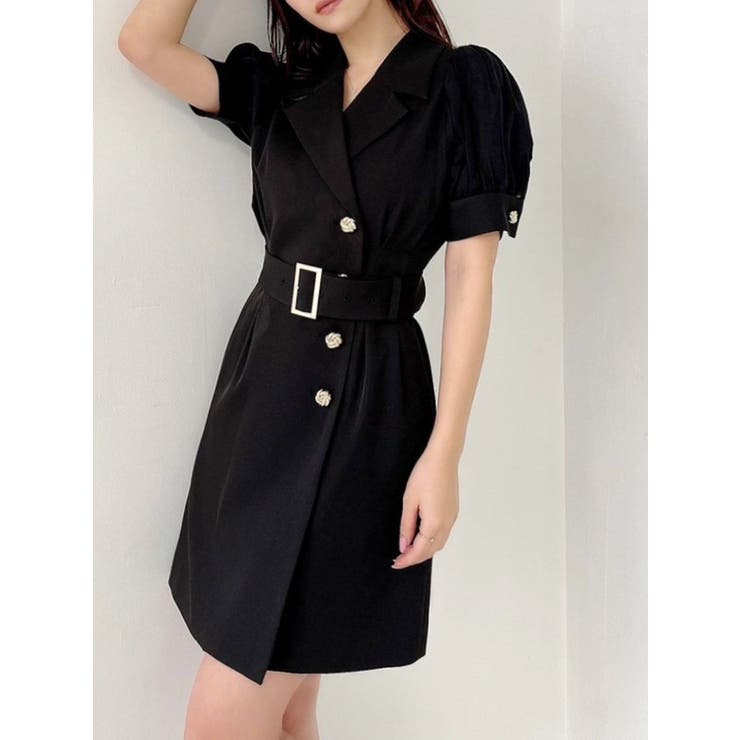 ブラック | スリーブシアーデザインワンピース | RESEXXY