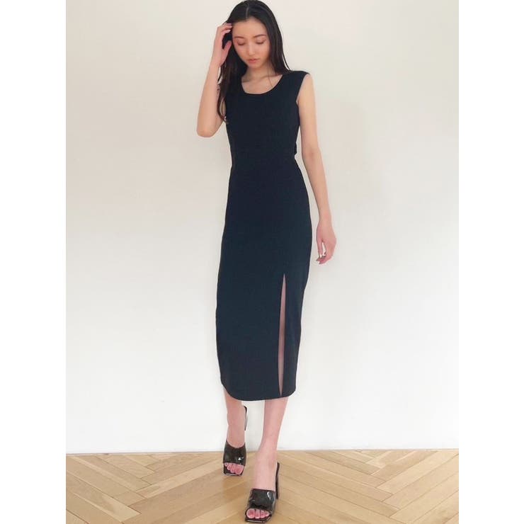 美品✨UJOH ウジョー サロペットワンピース ブラック 裏地付 バックスリット UJOH ワンピース 「UJOH/ウジョー」「STUDIOUS別注」サイド