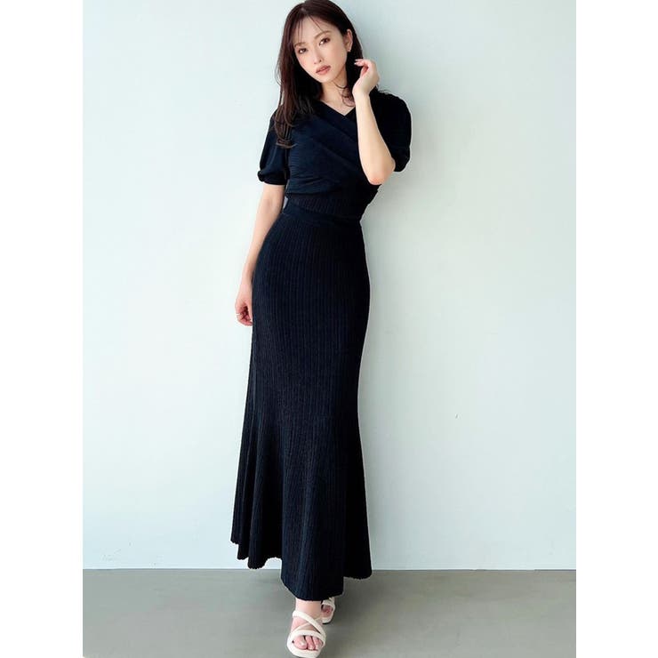 NATURAL BEAUTY BASIC ワンピース ラメビスチェ＆ポロニット