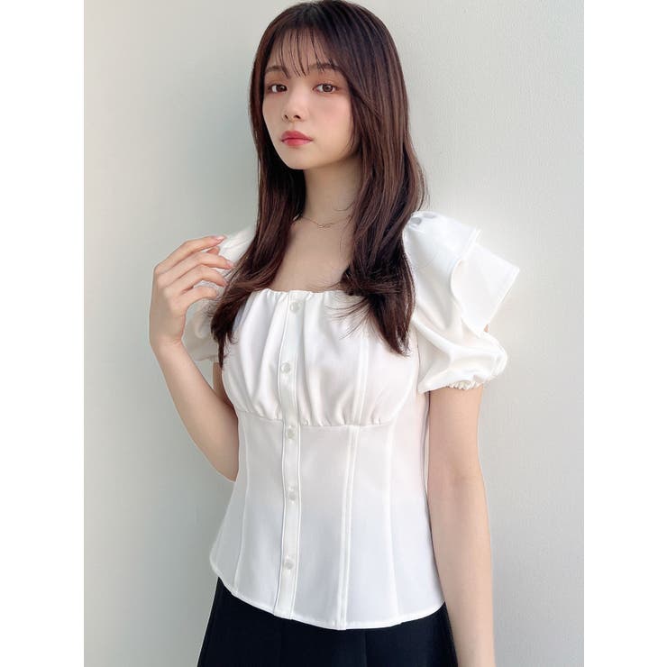 (取寄) シーシー レディース ラッフル カフ クルー ネック ブラウザ CeCe women Ruffle Cuff Crew Neck Blouse Calypso Coral 取寄) シーシー レディース ラッフル カフ クルー ネック
