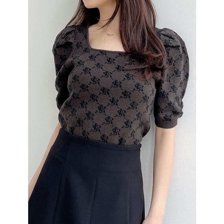 ブラック | エンボスロゴニットトップス | RESEXXY