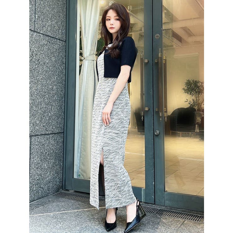 リゼクシー　トップス　スカート　アウター　ワンピ　　パンツ　12点　まとめ売り シャツドッキングニットワンピース[品番：MKSW0054174]｜RESEXXY