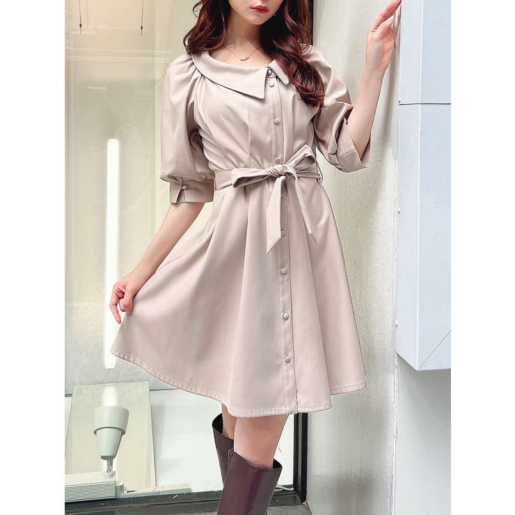 ANDMARY ベージュ ミニワンピース シャツ付き 20240906_RICORD24AW2070.jpg?v=