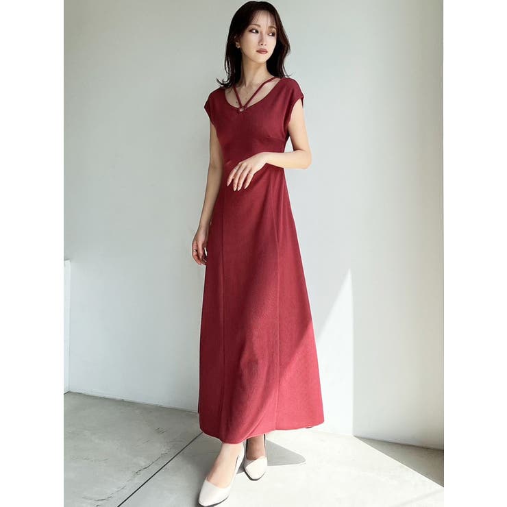 ワンピース セクシーデザイン グリッター カットオフ ストリングデザインカットワンピース[品番：MKSW0052163