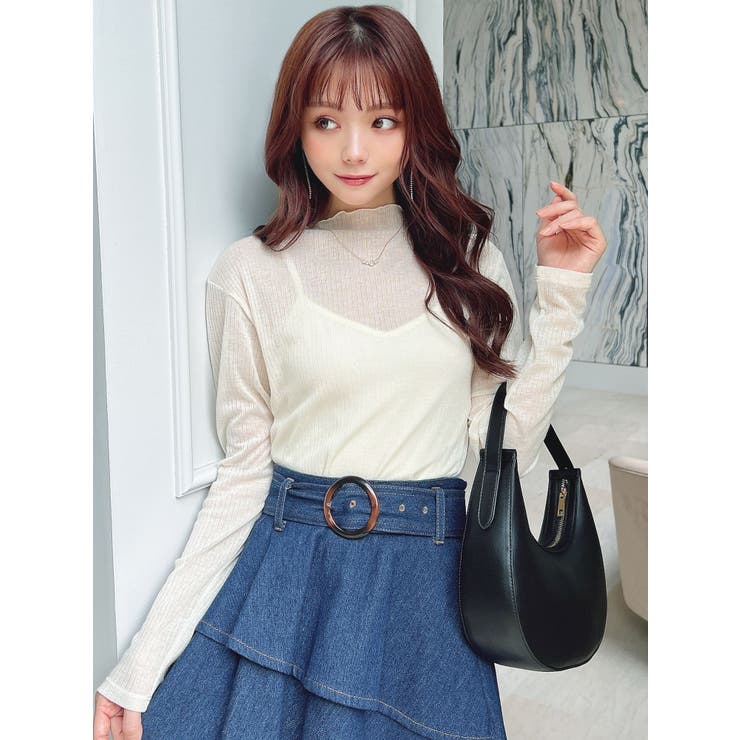 kiki⭐︎ キャミ & スカート、シアーブラウス シアーシャツ＋キャミソール 2枚セット（セットアップ）｜Girly