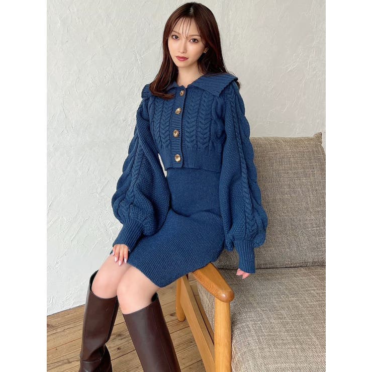 ケーブルカーデSETミニニットワンピース | RESEXXY | 詳細画像12 