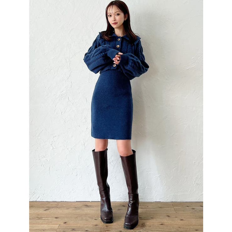 ケーブルカーデSETミニニットワンピース | RESEXXY | 詳細画像15 