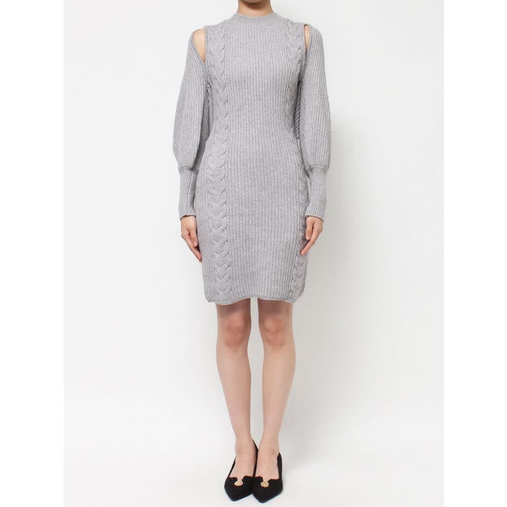 ショルダーオープンニットワンピース[品番：MKSW0053971