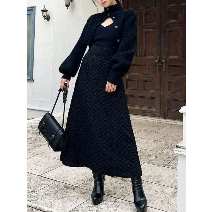 ブラック | キルティングフレアスカート | RESEXXY