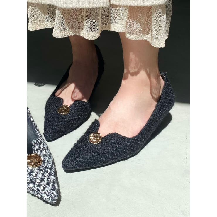 ブラック | ツイード調パンプス | RESEXXY